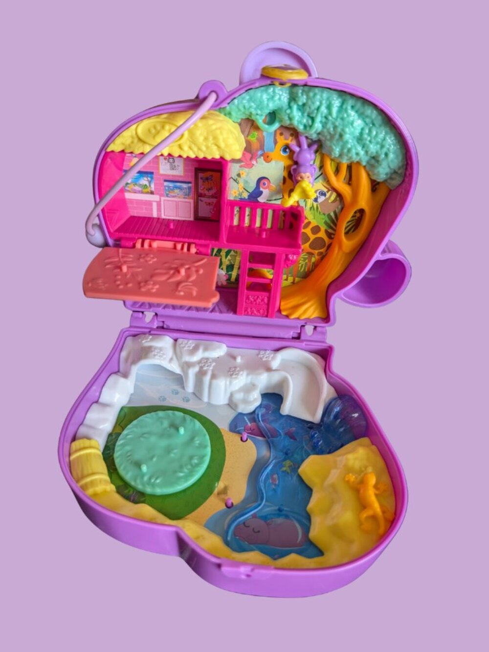 Polly Pocket Elephant Adventure Compact Playset (2020) with Dolls & Animals